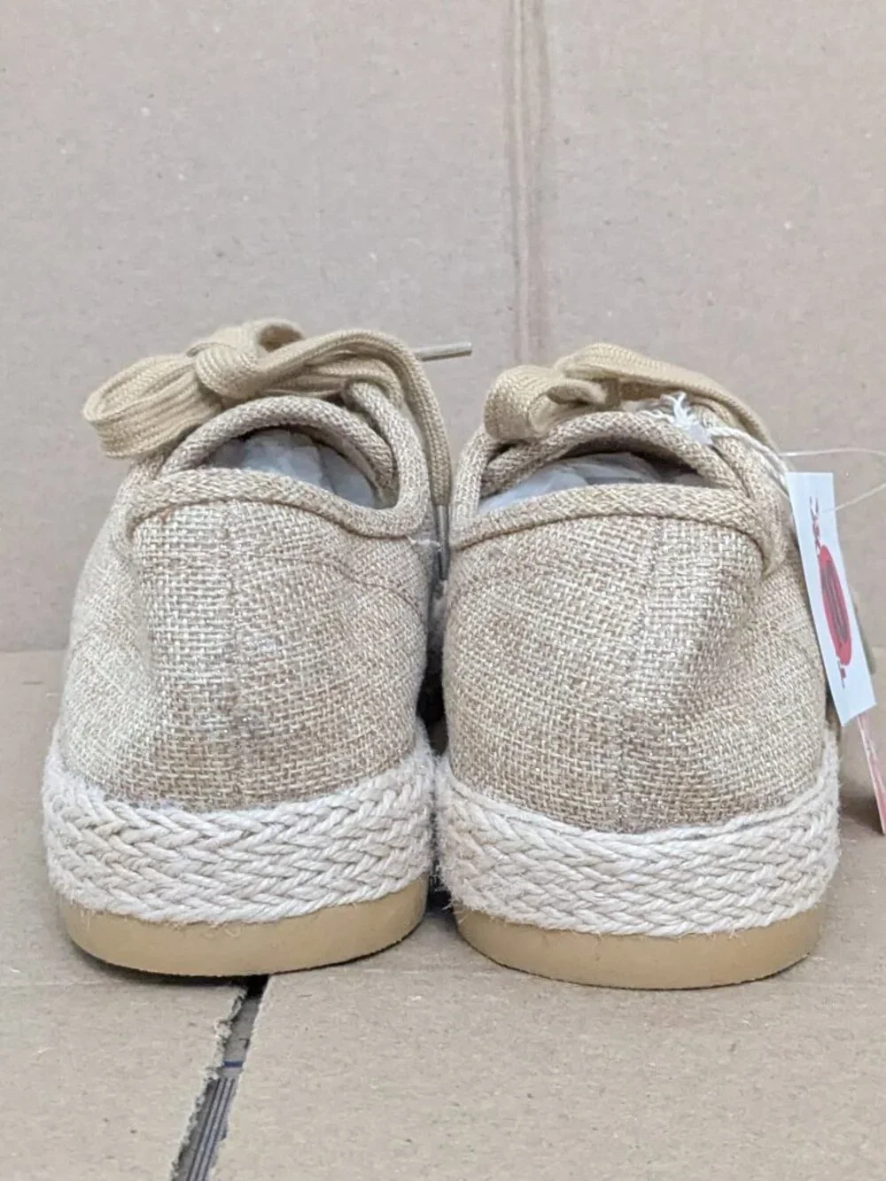 Tommy Bahama Women's Shoes Tan Linen Lace Up Espadrille Sneakers Casual Size 10